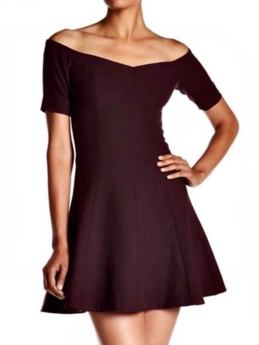 CINQ A SEPT OFF-THE-SHOULDER MINI DRESS